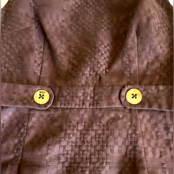 Milly Chocolate Brown Sleeveless Textured Dress w/ Gold Buttons. Size 10. NWOT - Picture 6 of 6